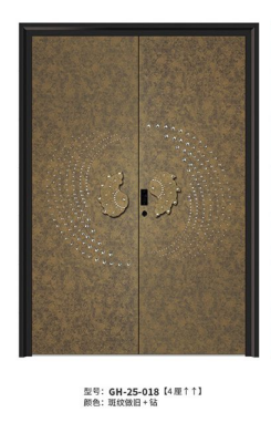 Custom Aluminum Decorative Double Door with Embossed Artistic Pattern - Image 2