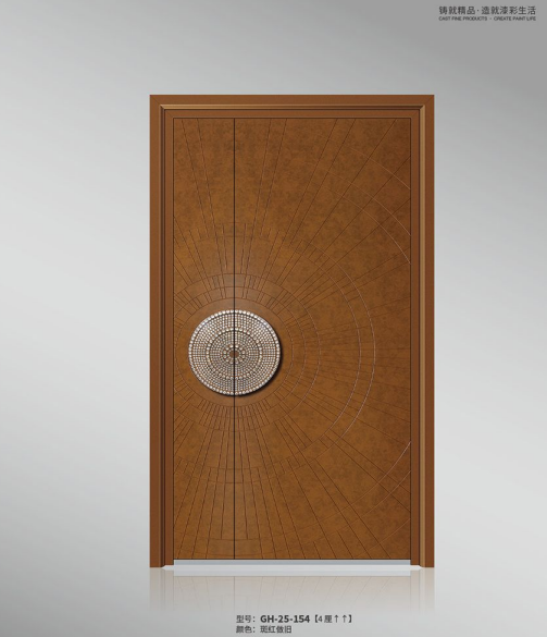 Radial Pattern Luxury Metal Entrance Door | Custom Design